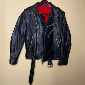 Vintage leather jacket, black, XS/S, 100% premium leather